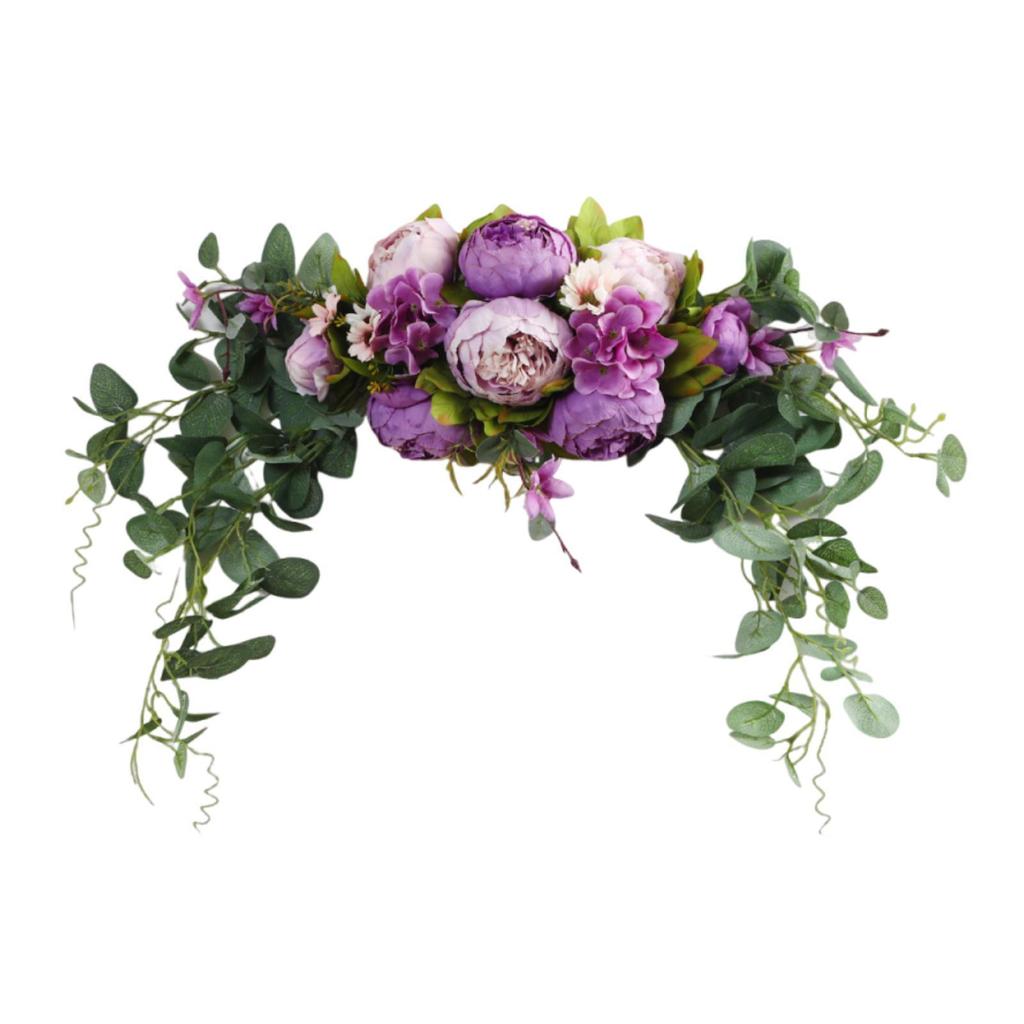 Wedding of flowers decor a rustic artificial flower with green leaves for the