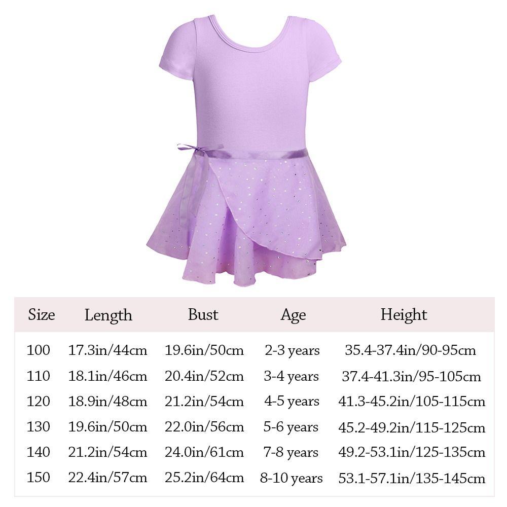 Cotton Gymnastics Leotards Short Sleeve Ballet Bodysuits Fashion Ballet Dress  Children