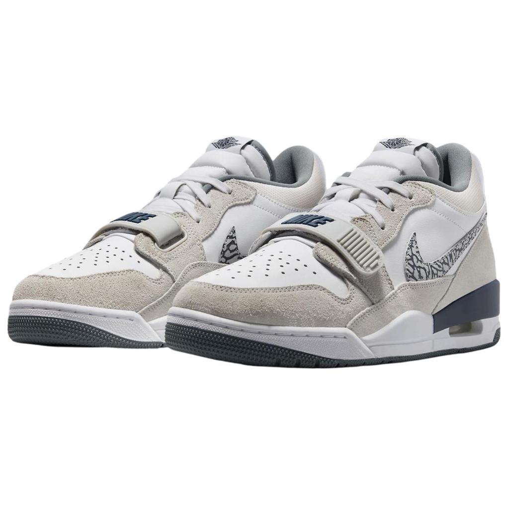 New Jordan Legacy 312 Anti Slip Wear Resistant Low Top Vintage Basketball Shoes Men's White Gray CD7069-124