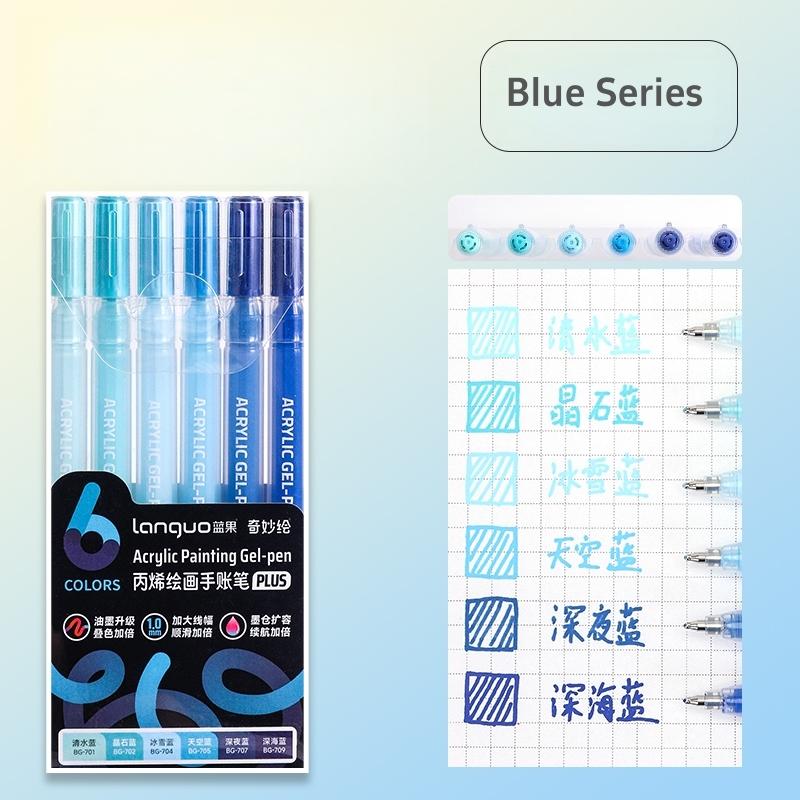 6pcs Acrylic Paint Markers Gel Ink Vintage Marker Liner 1.0mm Fine Tip DIY Craft Painting Drawing Stationery Gift