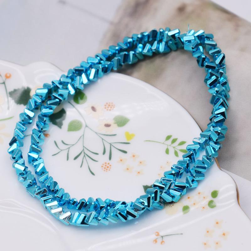4mm 130pcs High Quality Triangle Crystal Glass Beads Shiny Color Loose Beads For Jewelry Making DIY Earring Necklace