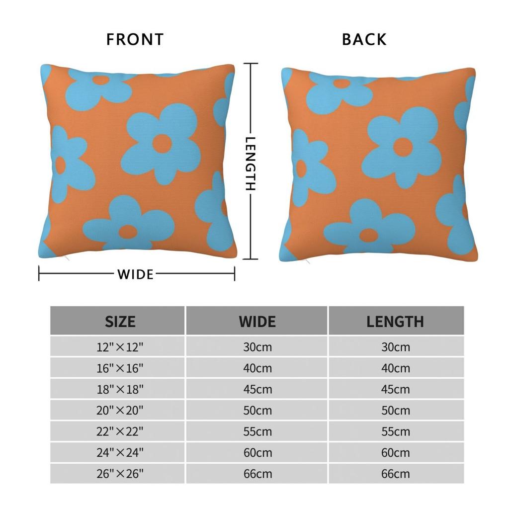 Golf Le Fleur Flower Blue Orange Square Pillowcase Polyester Linen Velvet Pattern Zip Decorative Throw Pillow Case Home Cover