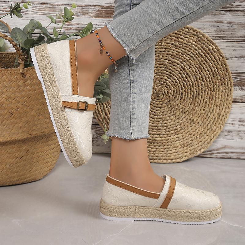 Vintage Flowers Loafers Shoes for Women Autumn Slip-on Platform Sneakers Woman Round Toe Flat Heel Non-slip Espadrilles Shoes
