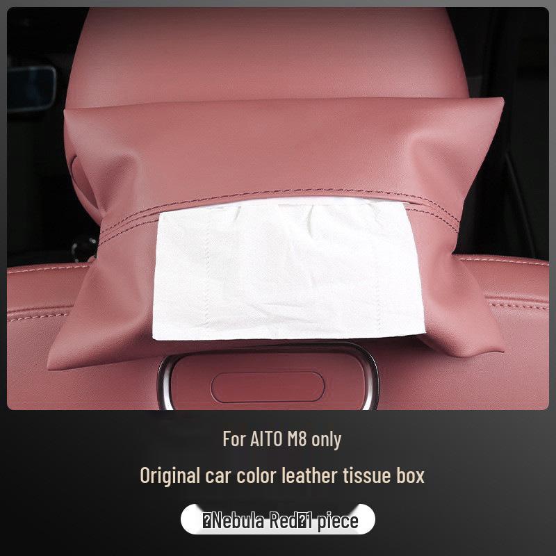 AITO M8 Car Seat Tissue Holder - Car-Mounted Armrest Box Tissue Bag for Car Interior