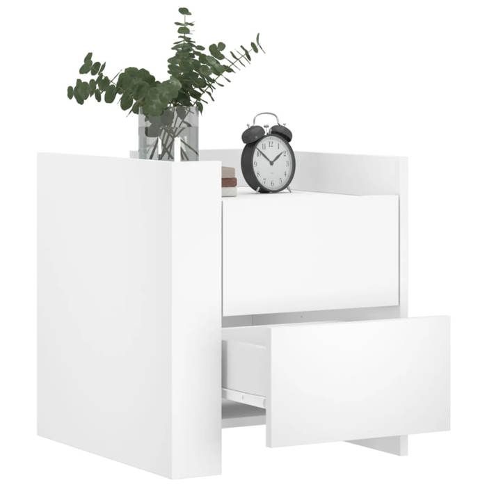 VidaXL Table de chevet blanc 45x50x50 cm bois d’ingénierie, meuble de chevet, table d'appoint, armoire de lit, armoire de 848283