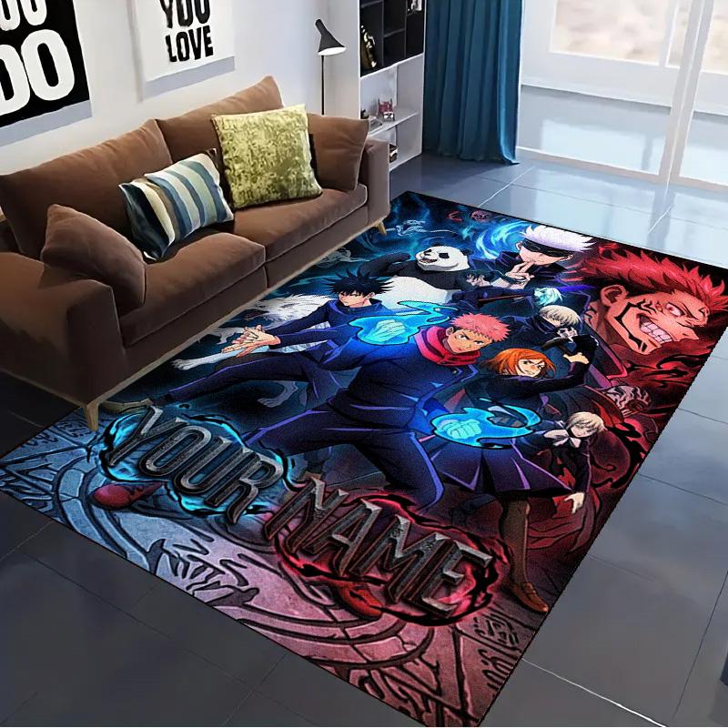 Name Custom Jujutsu Kaisen Carpet Rug for Living Room Bedroom Home Sofa Decoration,Kids play Non-slip Floor Mat