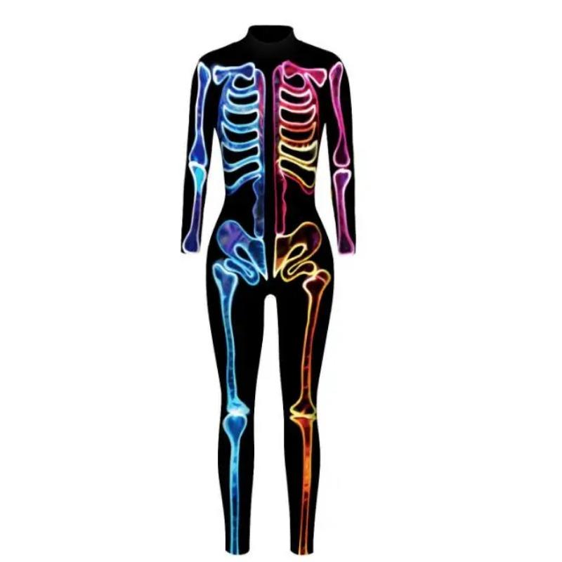 Sexy Women Robot Punk Jumpsuit Catsuit Cosplay Costumes Zentai Halloween Party Performance Bodysuit Dress Up
