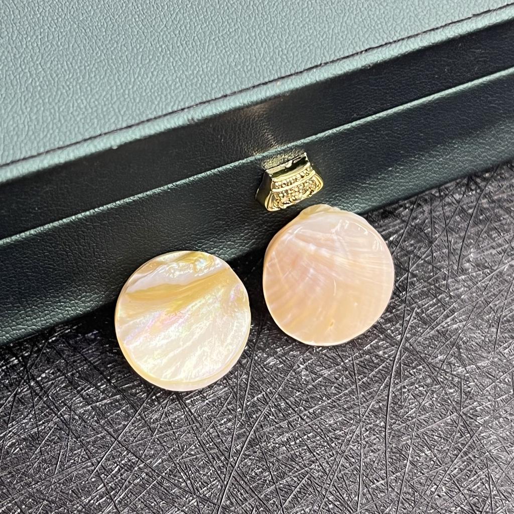 20Pcs/Pack, Irregular Round Shell Beads, Natural Shell Loose Beads, 20mm, for Jewelry Making DIY Supplies, Unisex Crafts