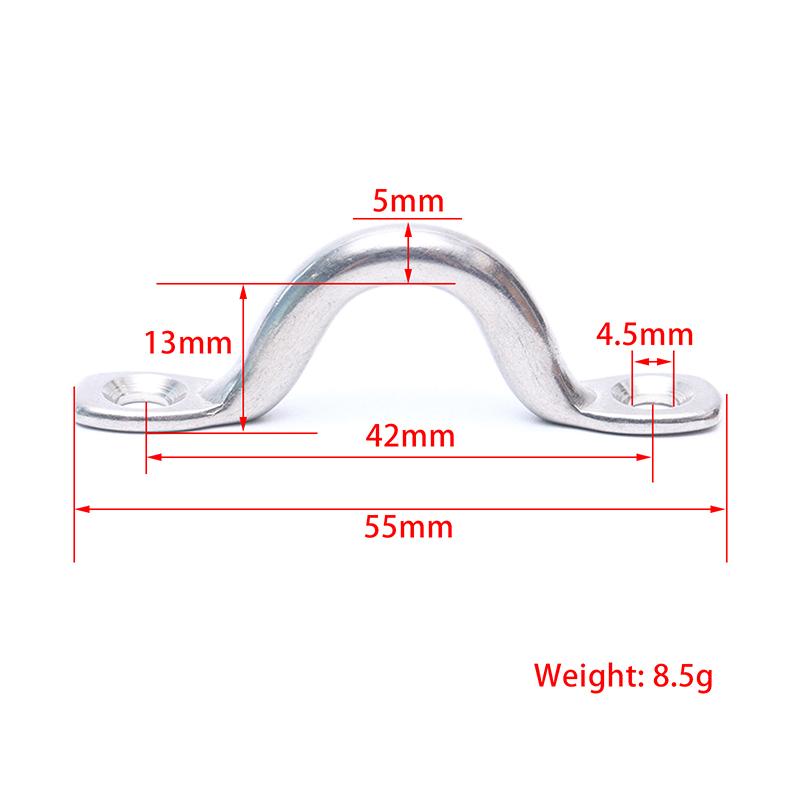 2/4Pcs Handle 5Mm Stainless Steel Wire Eye Strap Boat Marine Tie Down Fender Hook Canopy Engines Accessories