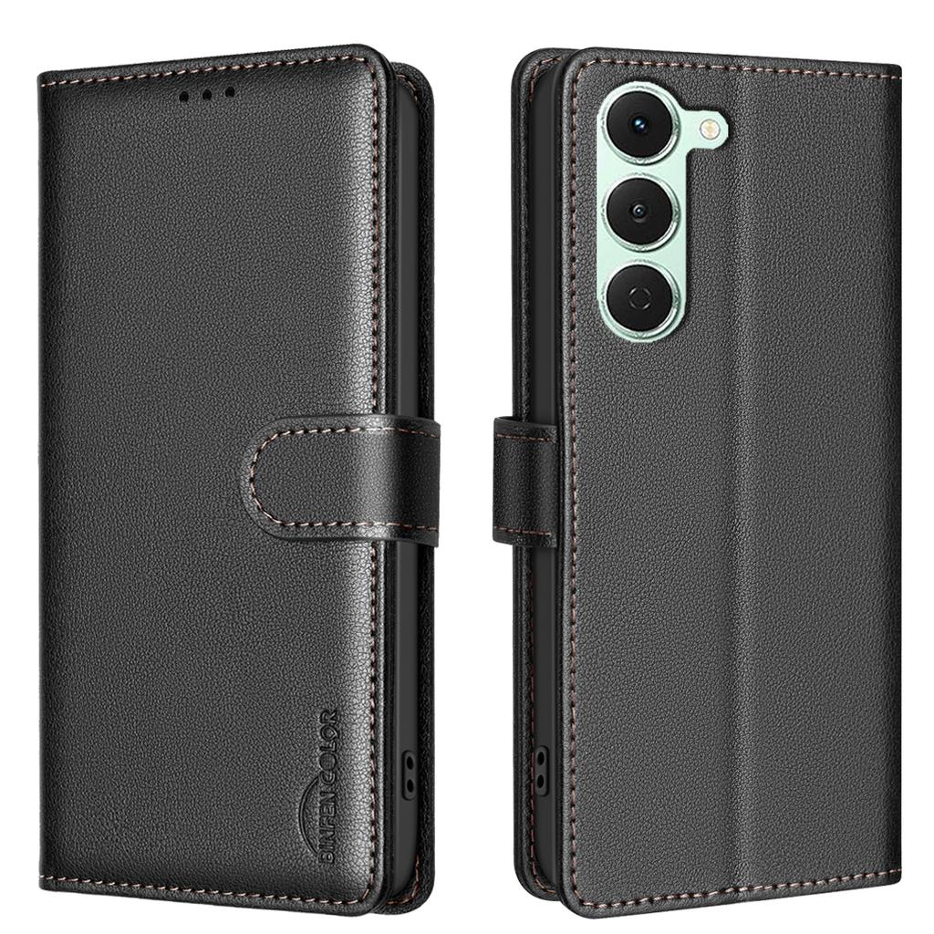 For TECNO Spark 40 Pro 4G Leather Case BINFEN COLOR BF32 Wallet RFID Blocking Phone Cover