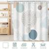 Mid-Century Boho Shower Curtain – Minimalist 3D Leaf Plant Design, Washable Fabric With 12 Hooks For Bath Decor