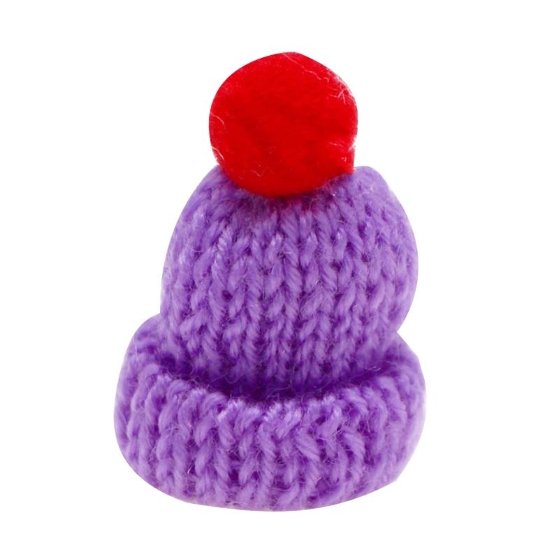Bundle of 10 Mini Knitted Hats Clothing Accessories and Children Hair Accessories for DIY Decorative Crafts Household