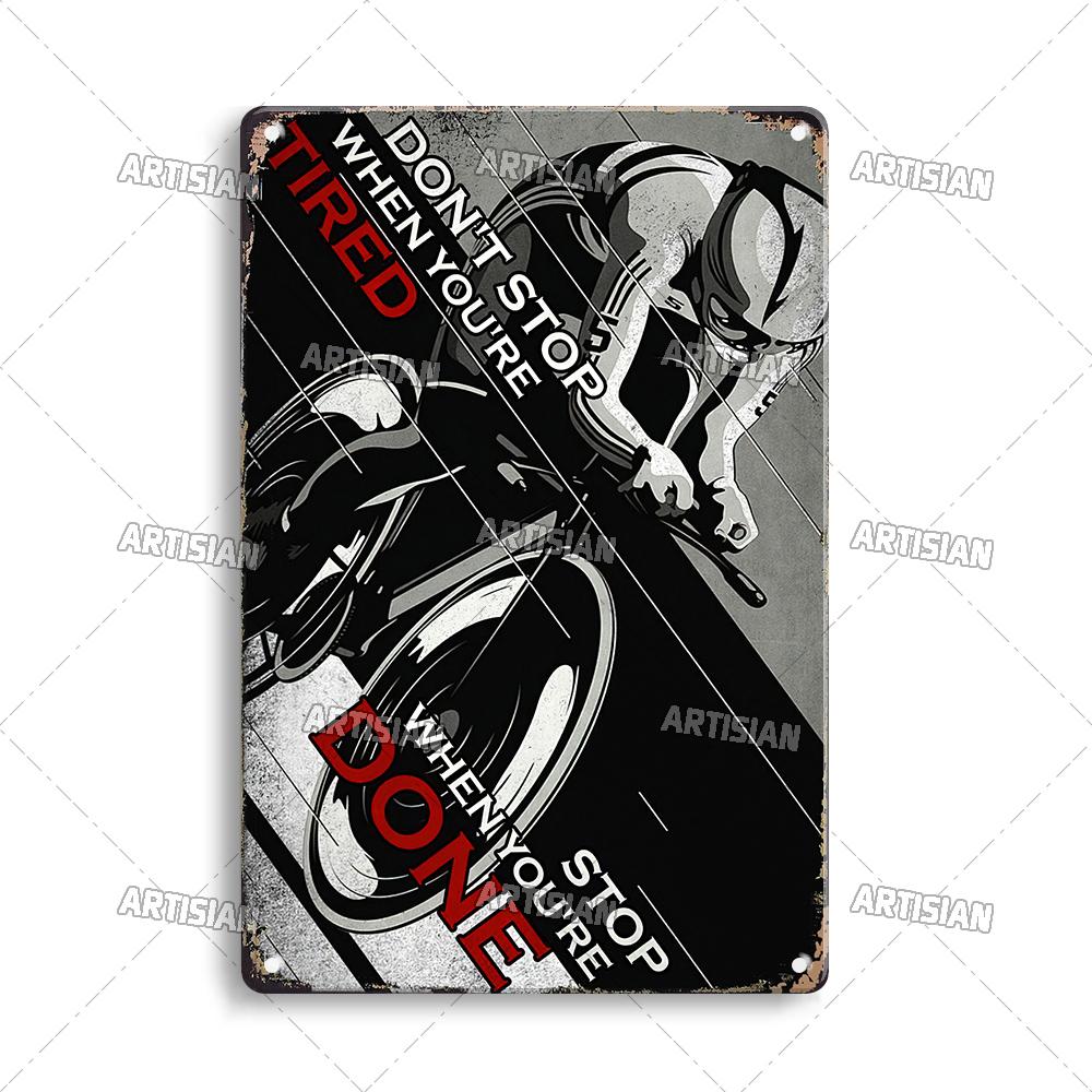 Artisian Cycling Decorative Plaque Bicycle Metal Sign Bike Sport Tin Plate Wall Decor Garage Bar Pub Club Hotel Cafe Kitchen
