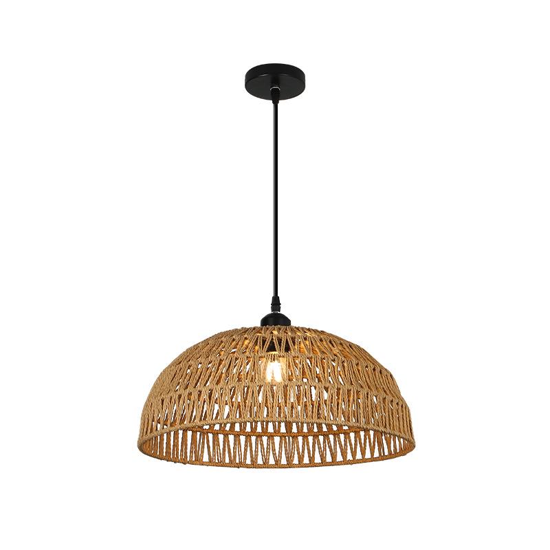 Wabi-Sabi Style Japanese Woven Rattan LED Pendant Light for Home & Restaurant