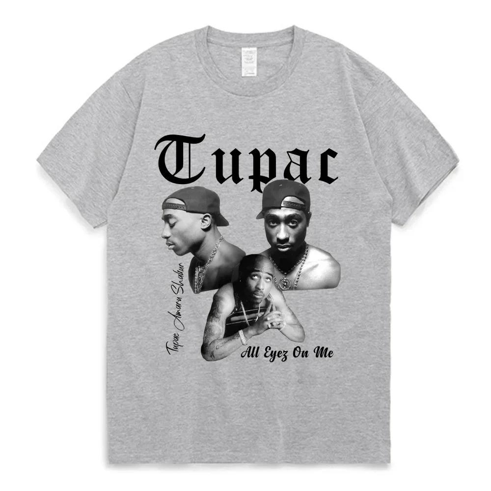 Rapper Tupac 2pac Γραφικό T-shirt Μόδα Υψηλής Ποιότητας Κοντομάνικα T-shirts Oversized Hip Hop Streetwear Ανδρικό Βαμβακερό T-shirt