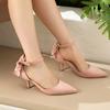 Spring and summer LZD sexy thin high heel large size elegant pointed bow female cool