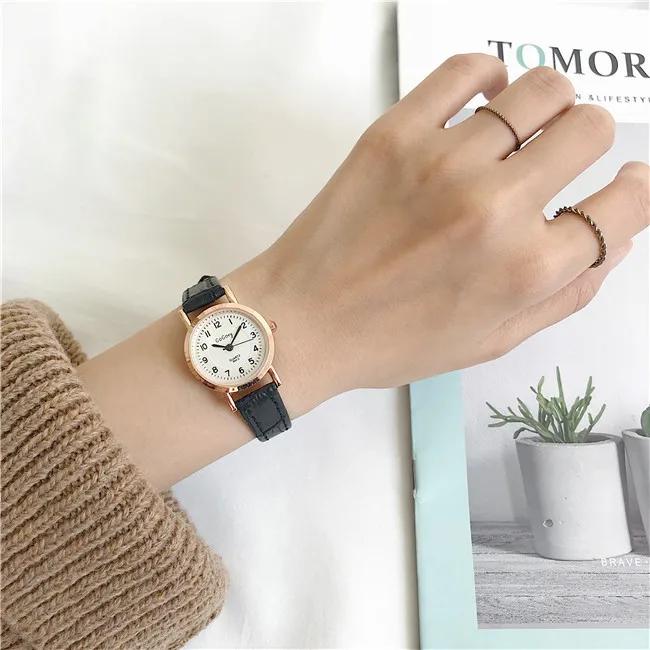 Simple Woman Watch Small Round Girl's Belt Quartz Wristwatches Watches for Women Gift Reloj Para Mujer Casual Watch Montre Femme