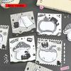 Kawai Stationery Supplies Black Kitten Sticky Note Cute Special Shaped Pad Cartoon N Times Sticker Student Office Message