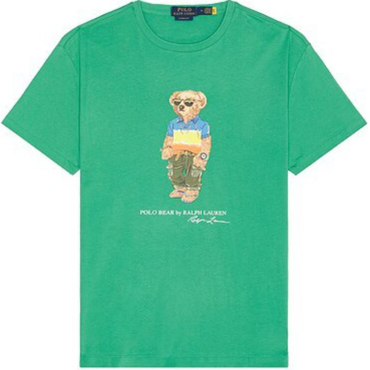 

Мужская футболка с коротким рукавом и круглым вырезом с принтом Polo Ralph Lauren, топы, зеленый 710973142-001 S