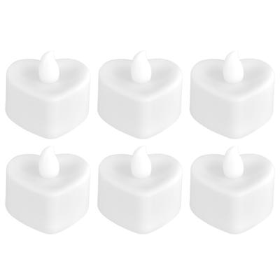 6PCS Candle Light HeartShaped LED Candle Lamp for Holiday Wedding Table Decoration Party Props