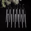 Christmas Icicle Ornaments, Artificial Ice Strip Hanging Decorations for Holiday Tree and Home Decor