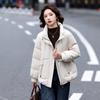 Plus size down jacket women's short high stand-up collar winter new white duck down jacket loose thick top