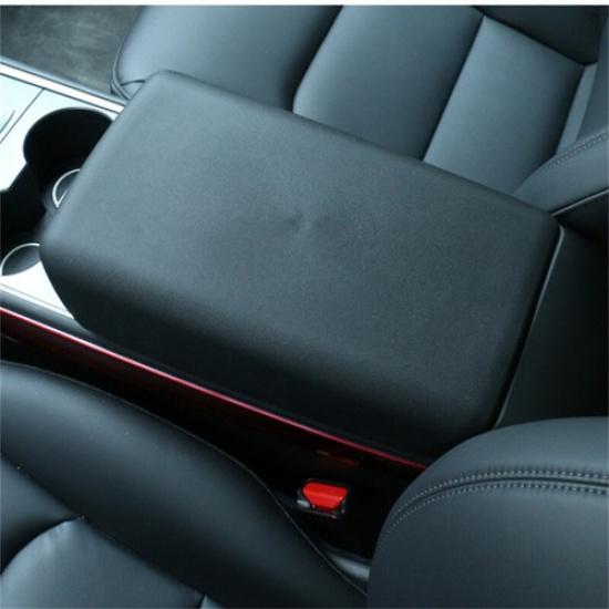 Black/Grey/White TPE Rubber Armrest Box Cover Pad For Tesla Model Y -2024