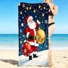 1Pc Santa Claus Ornaments Beach Towel, Quick Dry, Multi-Use for Beach Pool Gym Yoga Home Travel, Christmas, Halloween, Xmas Gift S287