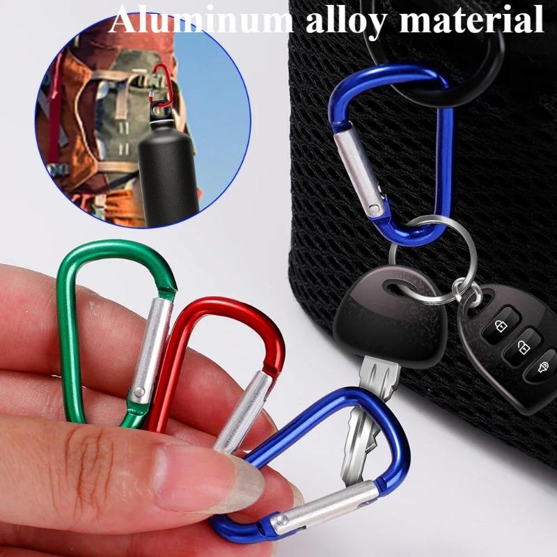 5/10/20PCS Aluminum Carabiner Key Chain Clip Multi Colors Camping Hiking Hook Safety Buckle Keychain Backpack Bottle Buckle