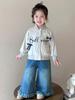 Korean Style Girls' Embroidered Bow Baseball Jacket - Spring/Autumn 2025 Trendy Baby Outerwear
