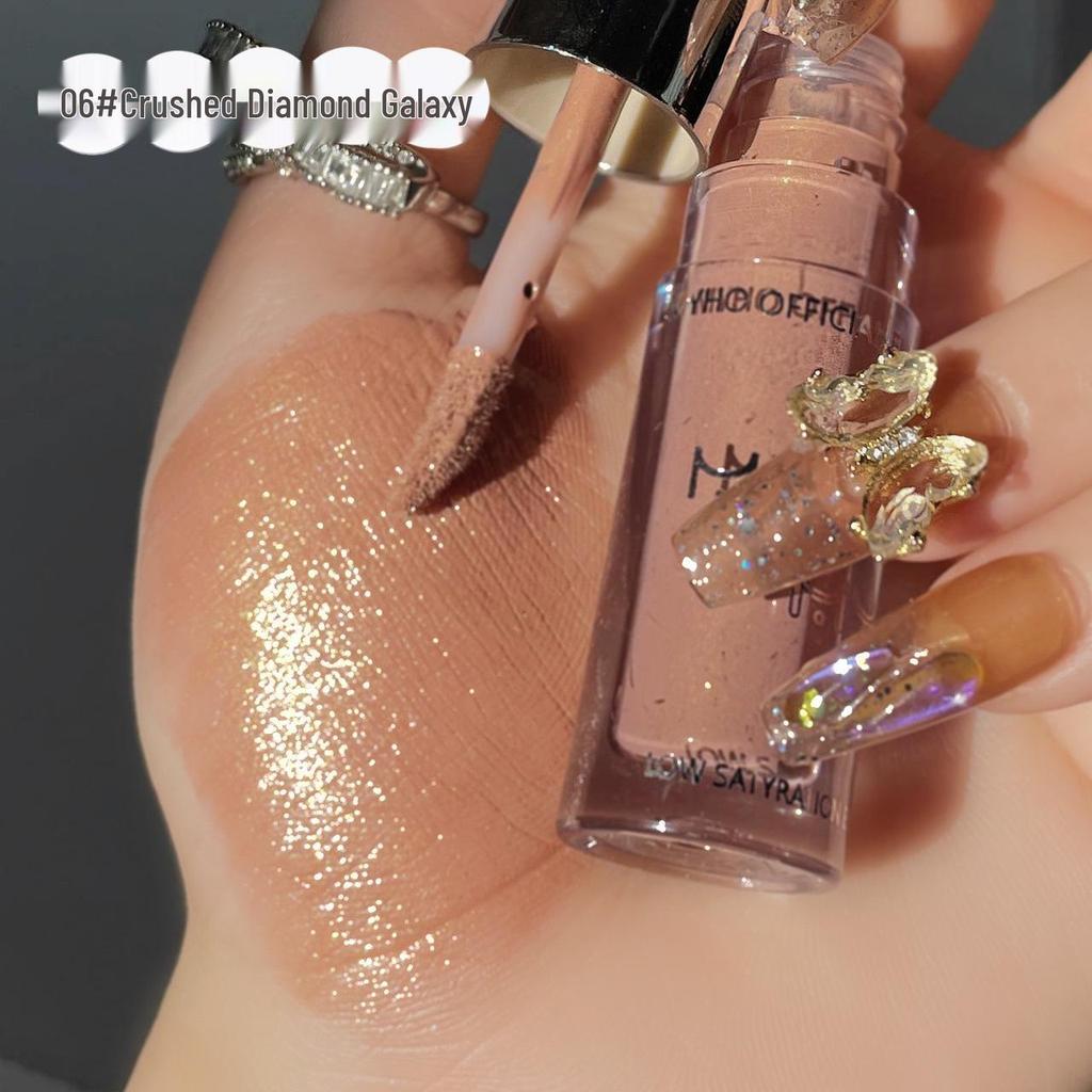 MYHO Shimmer Liquid Eyeshadow: Earth Tone Highlight & Contour for Women – Lightweight, Silky, Delicate for Beginners.