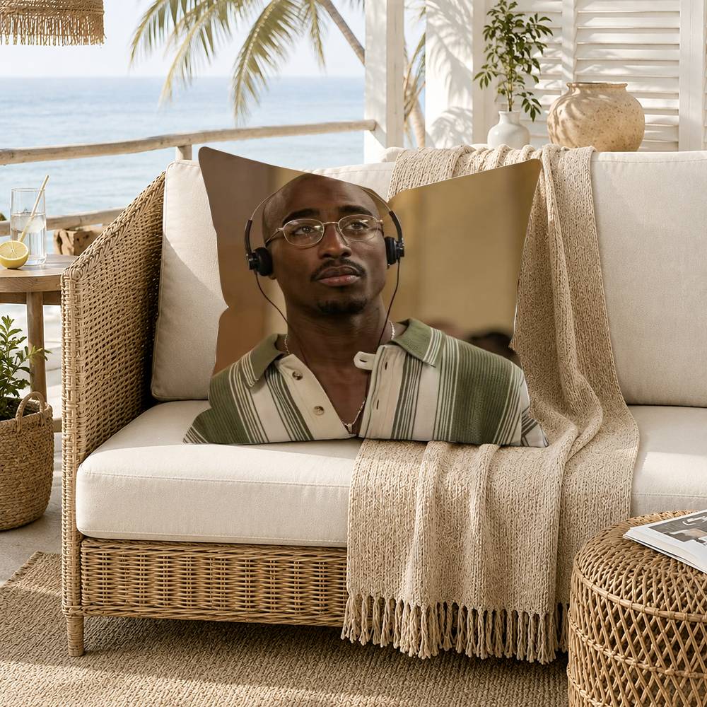 Tupac Shakur Rap Rapper Pillow Case for Sofa Living Room Home office Decor Protective Cover