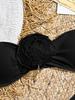 Three-Dimensional Floral Bikini Set: Bandeau Top & Triangle Bottoms
