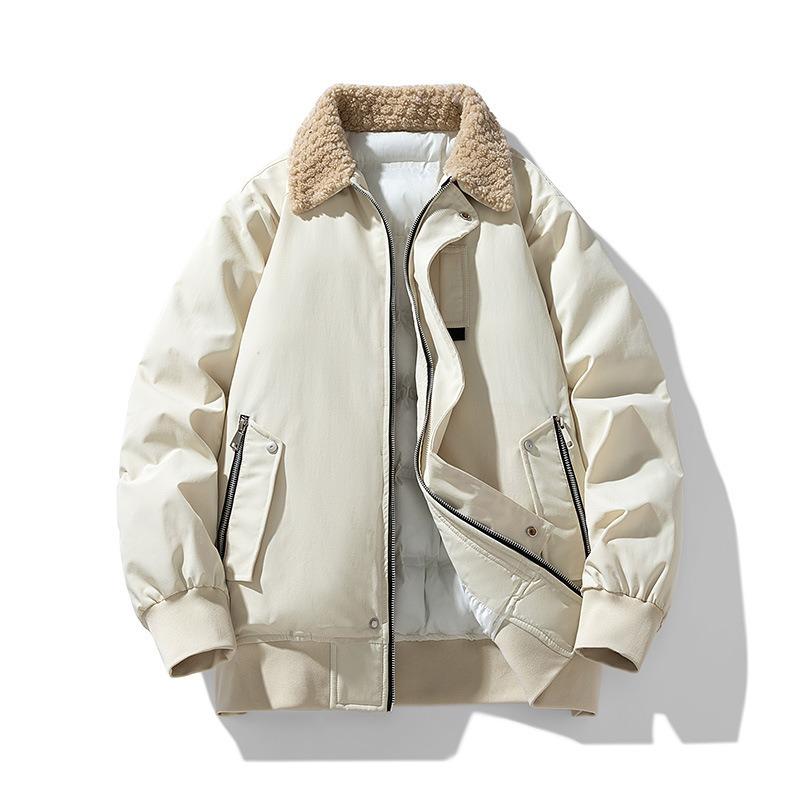 Men's Winter New Casual Fashion Trend Lapel Thickened Couple Warm Youth Vitality Cotton Coat