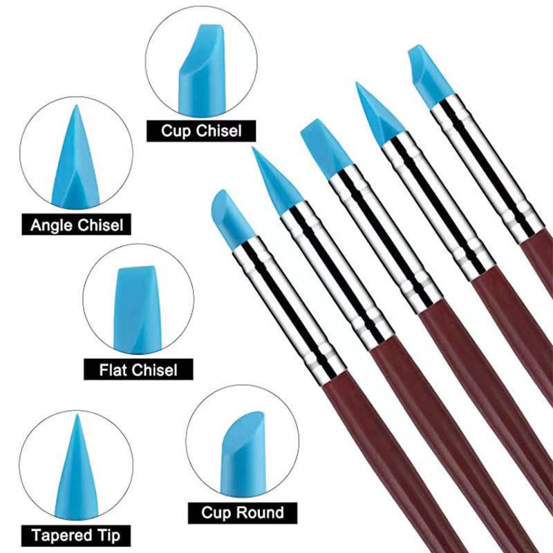 10-Piece Pottery & Nail Art Silicone Pen Set for Clay & Polymer DIY Projects