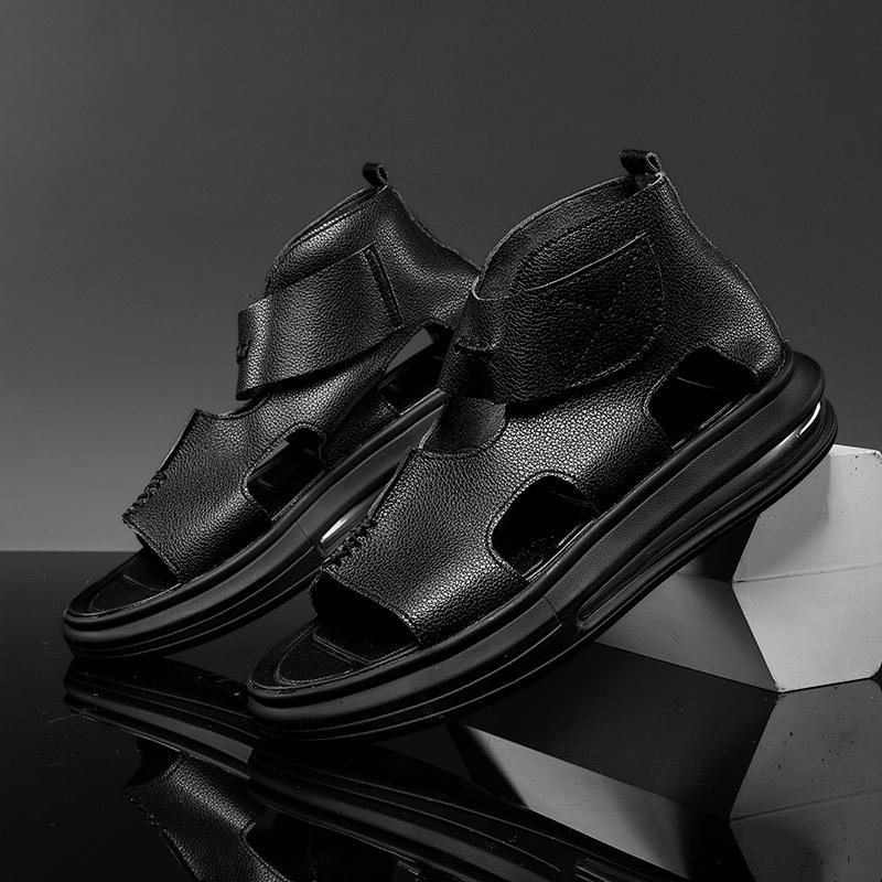 

Популярные мужские повседневные 2025 лето модель с подиума универсальная мода подошва-воздушная подушка пляжная обувь римские сандалии 45