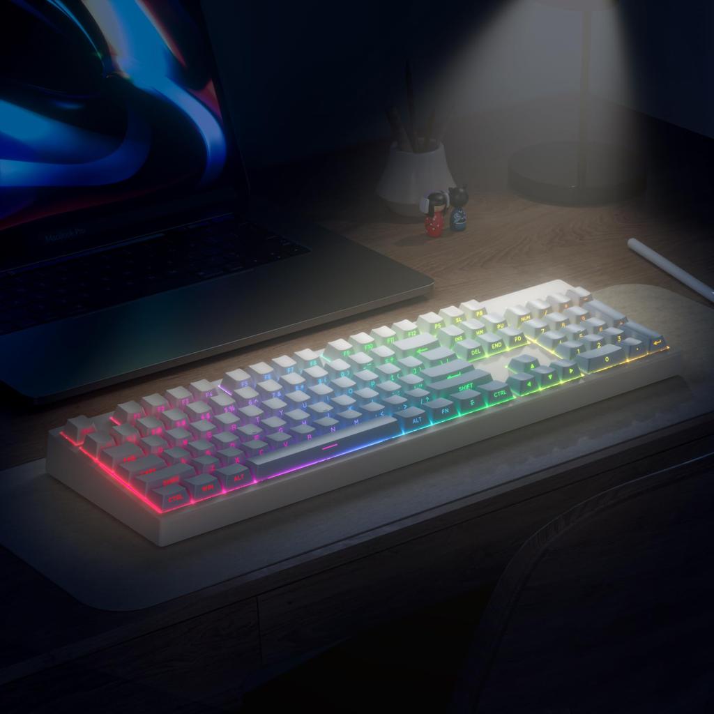 135-Key Side-Printed PBT Gradient Keycaps, 75% Cherry Profile, Minimalist Style, Custom Shine-Through Keyboard Keycaps for Mechanical Keyboards