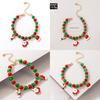 Christmas Bell Beaded Bracelet With Santa Claus Charm For Holiday Gift Giving