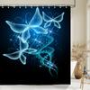 3D Colorful Butterfly Waterproof Fabric Shower Curtain Bathroom Curtains Beautiful Flowers Printed Bath Screen Home Decoration