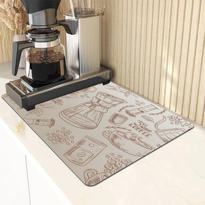 Tapis de séchage de vaisselle absorbant pour cafetière, tapis de Table antidérapant polyvalent et durable pour comptoir de cuisine à domicile