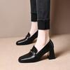 Autumn new thick heel women's shoes comfortable and simple classic fashion single shoes women