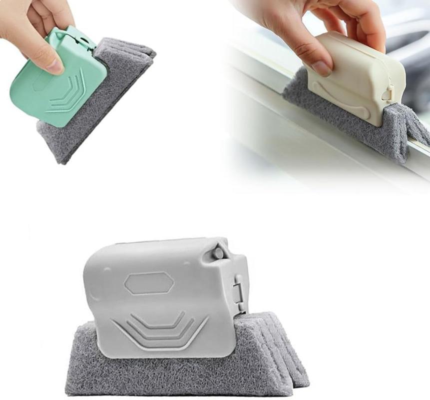 Magic Window Groove Cleaning Brush New Set of Window Grooves or Sliding Door Cleaning Tools for Sliding Door, Threshold, Tile Lines (Grey)
