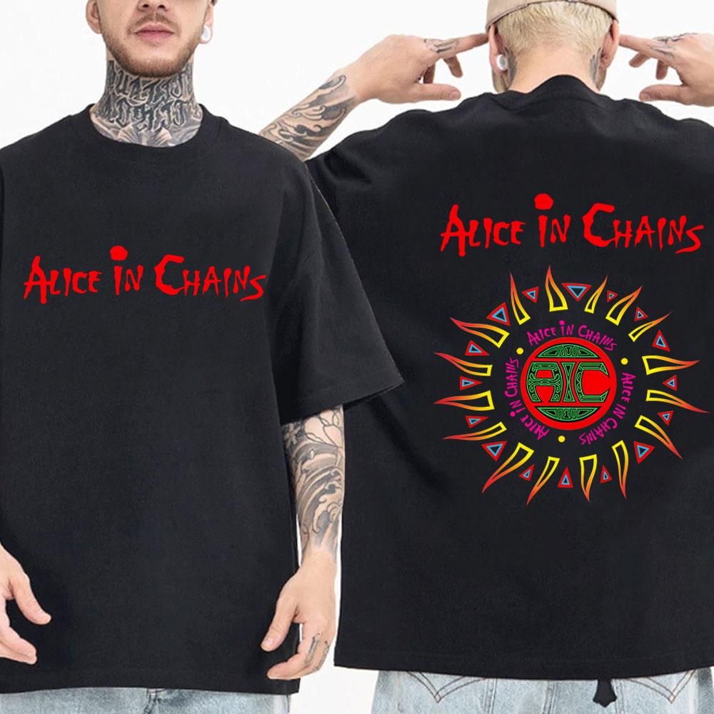 Rock Band Alice in Chains Grafik T-Shirt Herren Damen Vintage Gothic Punk T-Shirt Männlich Klassische Oversize T-Shirts Oberteile Streetwear