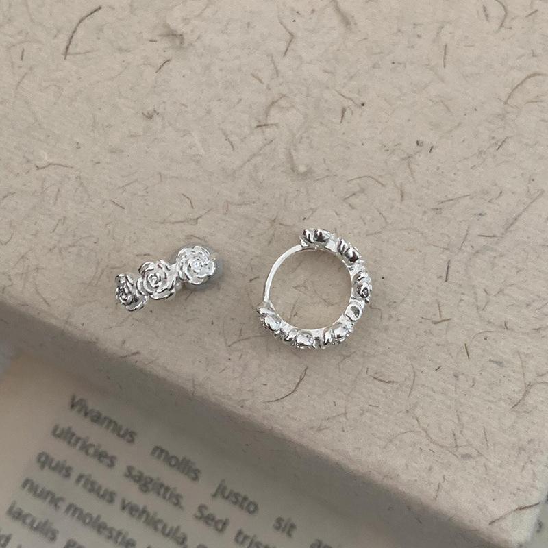 Rose Ear Buckle Light Luxury Niche Korean Version Women's Ins Cold Wind Flower Earrings Earrings