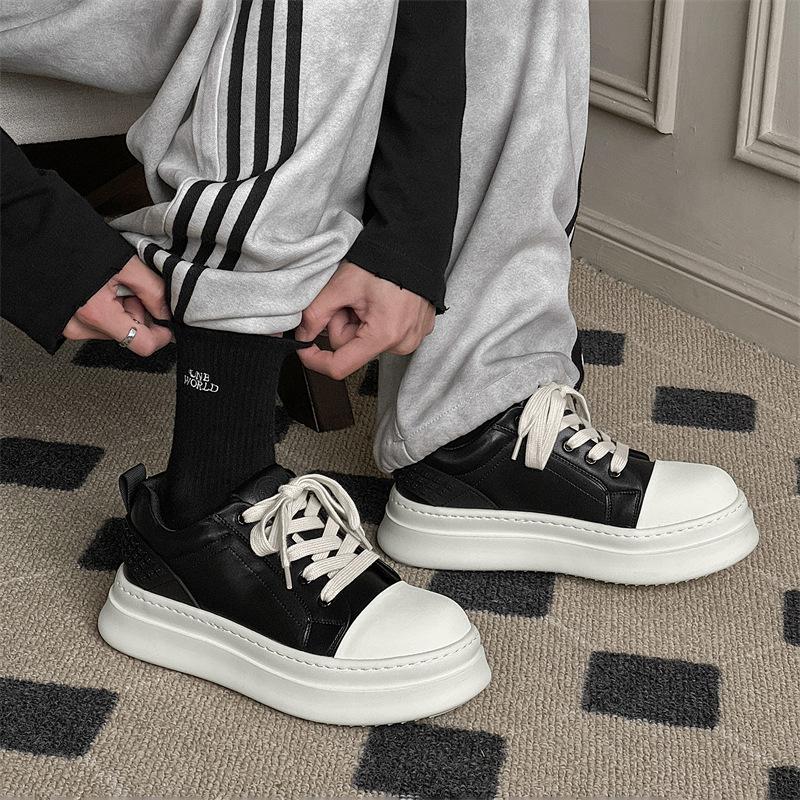 Casual Big Head Shoes New Men's Niche Board Shoes Versatile Classic Low-top Thick-soled Heightening Board Shoes 66027-K