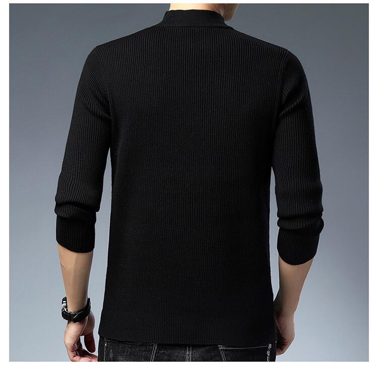 Men's Winter Knitted Sweater: Thick, Warm, Half-High Collar, Dad Style