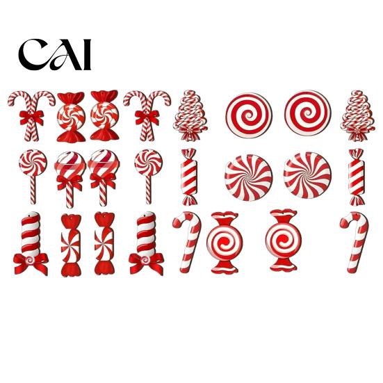 Ornamenti da Appendere a Caramella a Bastoncino a Strisce Ornamenti di Caramelle di Natale, Bastoncini di Caramella alla Menta Rossi Bianchi Ciondoli in Legno, Decorazione per Feste Festive Decorazione per Albero per Natale