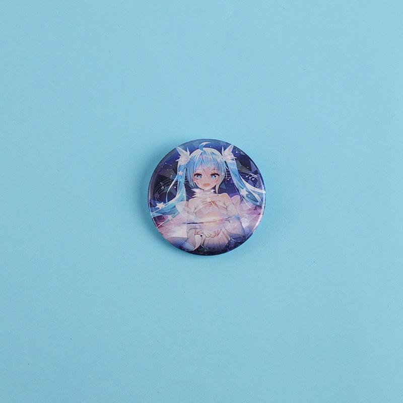 Hatsune Miku Reflective Button Badge - Anime Support Brooch for Student Backpacks and Decorations