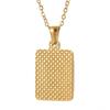 Men's 18K Gold Stainless Steel Square Pendant Necklace with Titanium Steel Uppercase English Letters