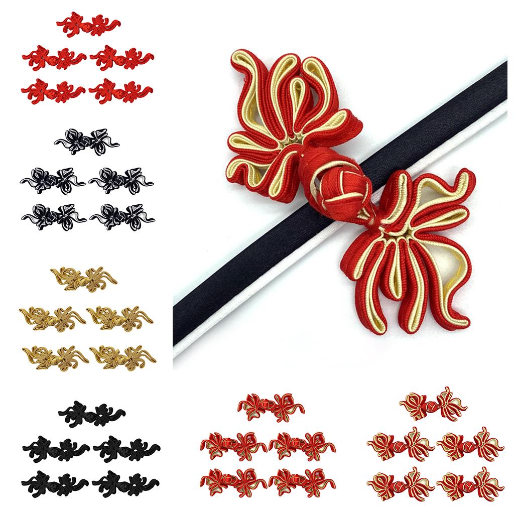 5 pairs of traditional Chinese knots with a frog button for Hanfu DIY handbag